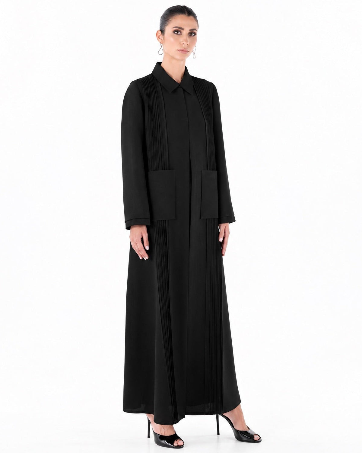 SM2659-BLK-Black Crepe Abaya - MOONLIGHT CONCEPT - MIRA Y MANO