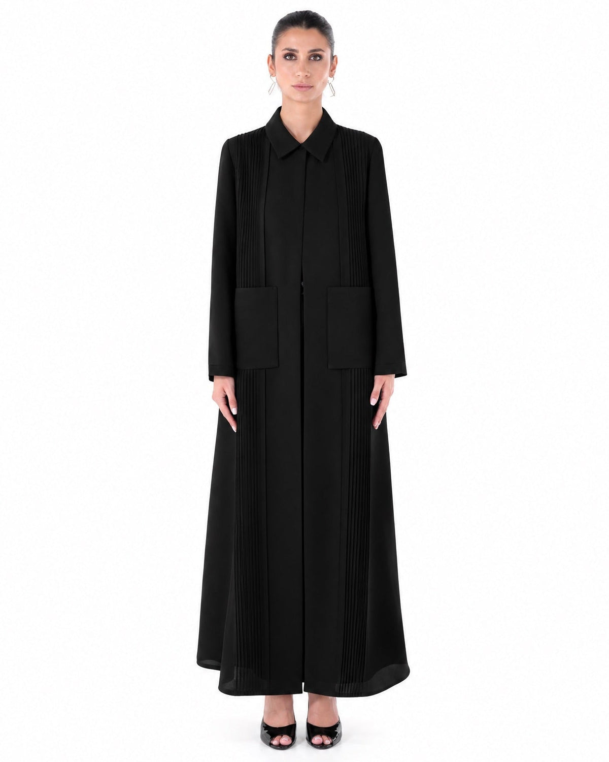 SM2659-BLK-Black Crepe Abaya - MOONLIGHT CONCEPT - MIRA Y MANO