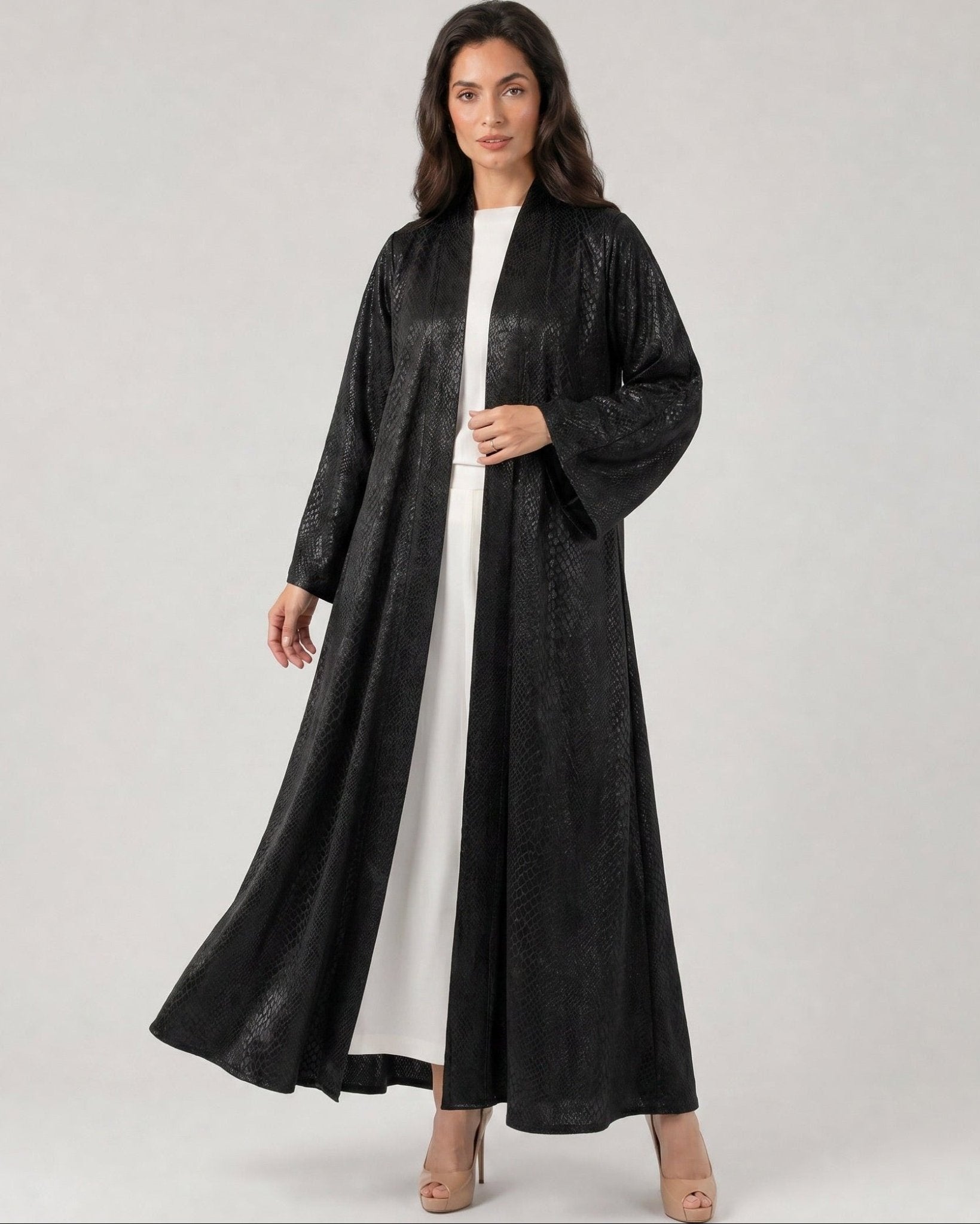 SNAKE SKIN BLACK ABAYA - MOONLIGHT CONCEPT - MIRA Y MANO