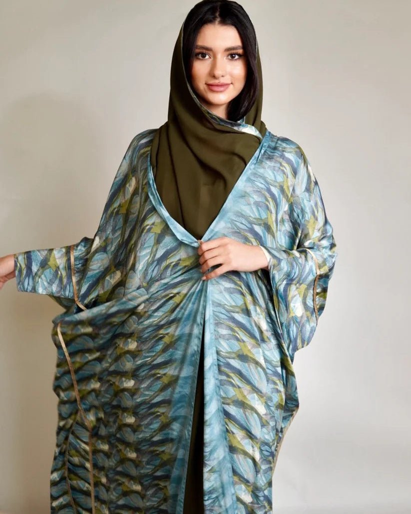 AQUA GREEN ABAYA - NAKHLAH - MIRA Y MANO