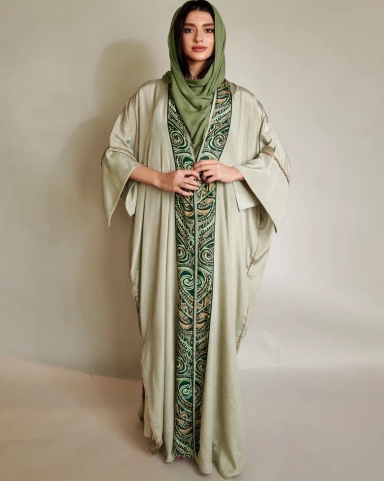 FLORAL ORANGE ABAYA - NAKHLAH - MIRA Y MANO