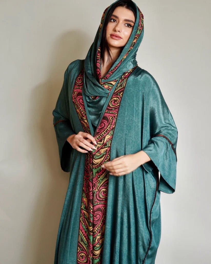 OCEAN GREEN ABAYA - NAKHLAH - MIRA Y MANO