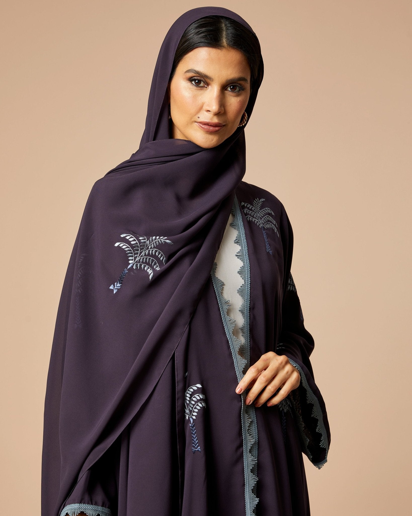 NM-410 PURPLE ABAYA - NM BOUTIQUE - MIRA Y MANO