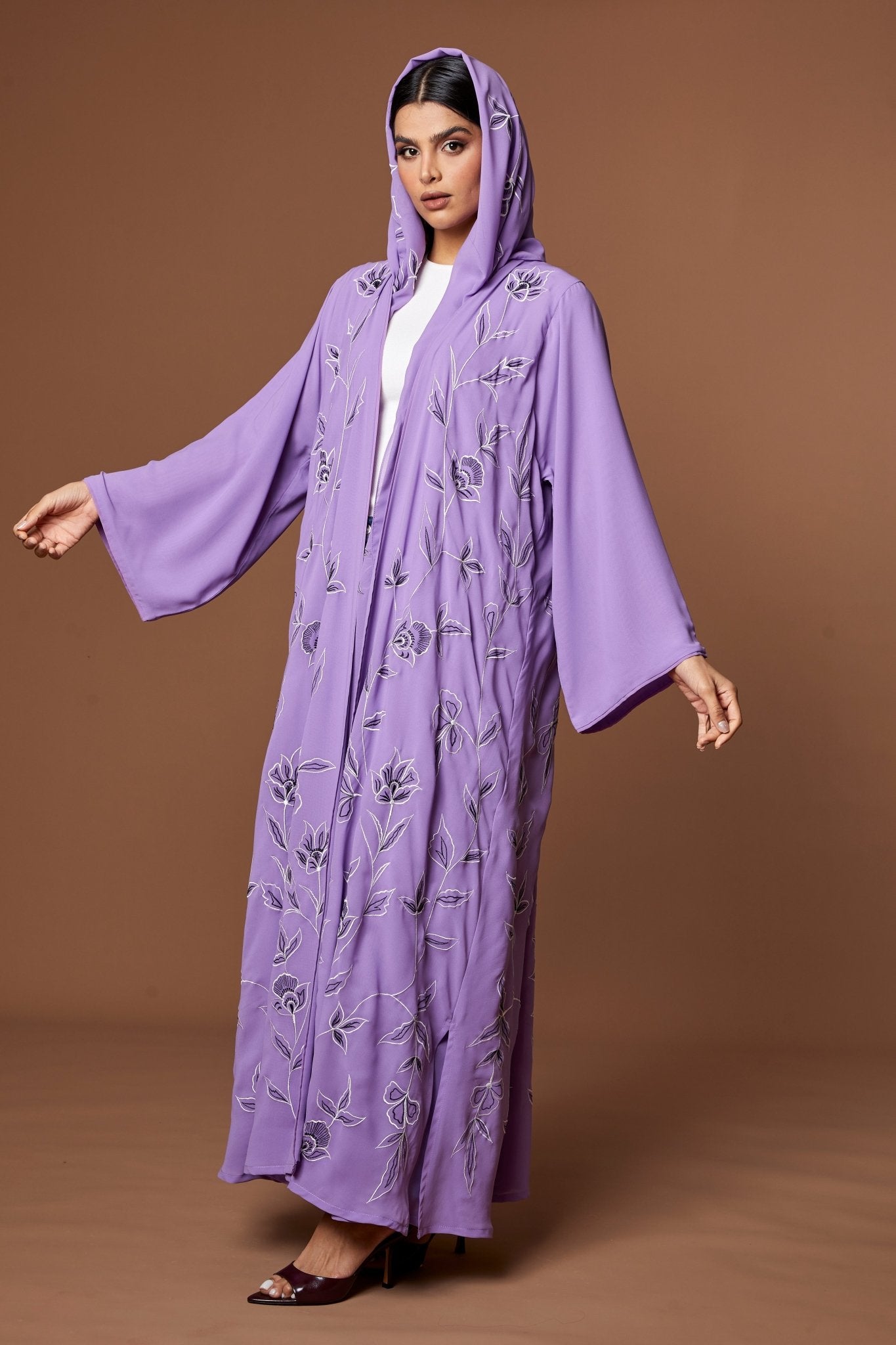 NM 618 PURPLE ABAYA - NM BOUTIQUE - MIRA Y MANO