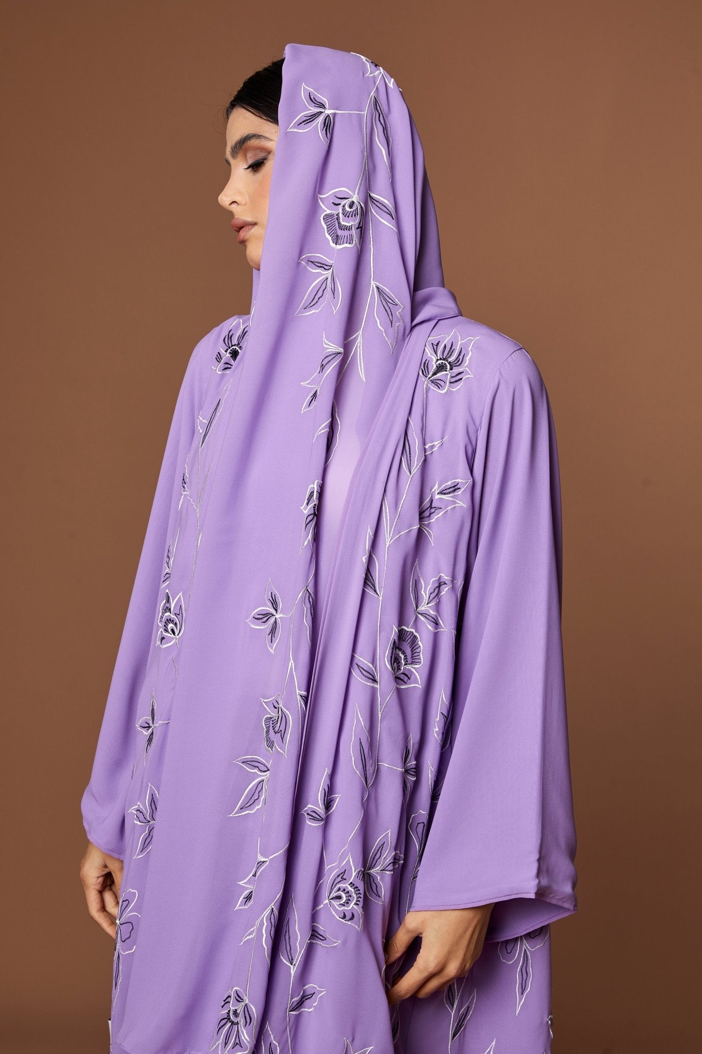 NM 618 PURPLE ABAYA - NM BOUTIQUE - MIRA Y MANO