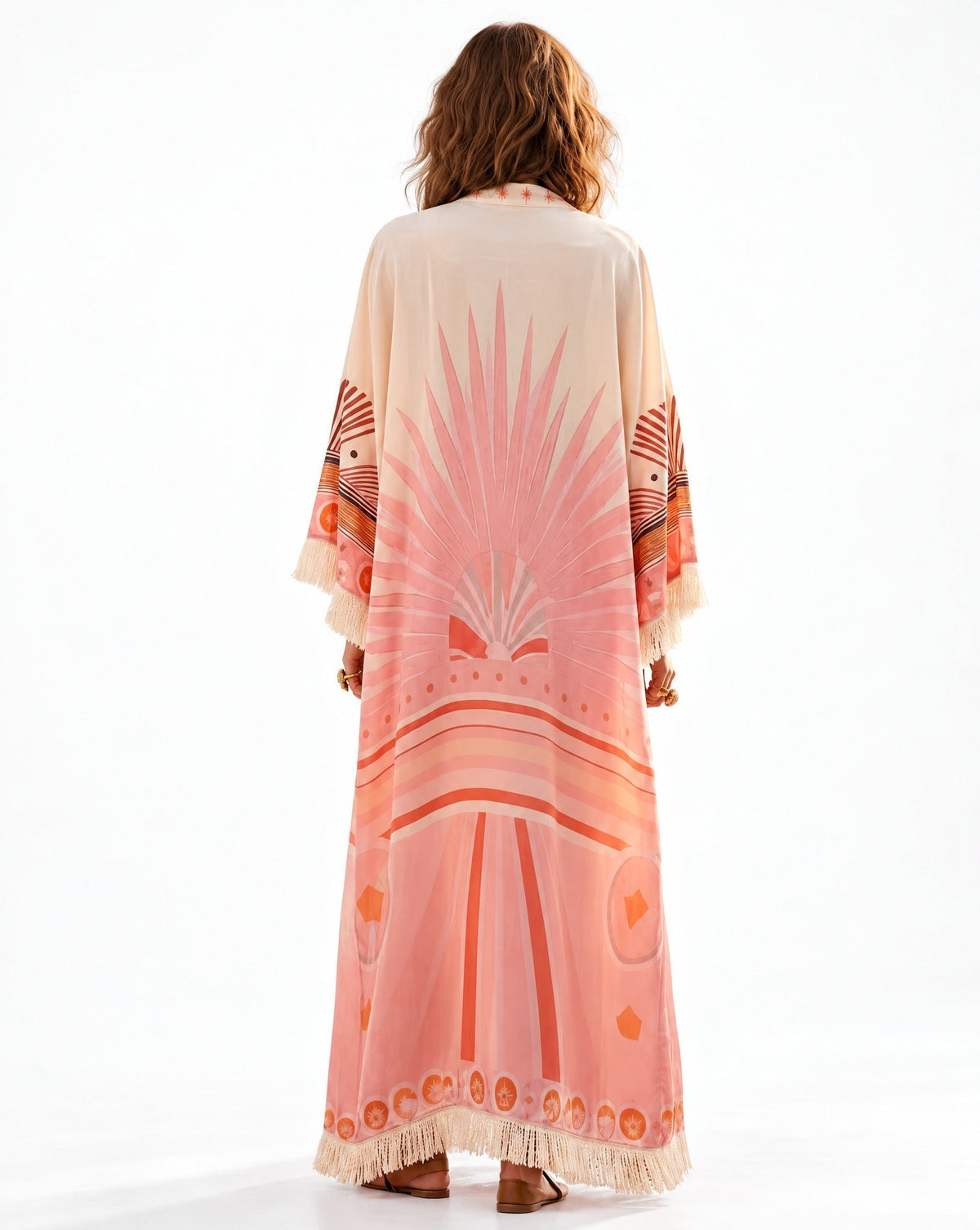 NF-K25-AURORA Pink – Printed Viscose Abaya - NOUF FETAIHI - MIRA Y MANO