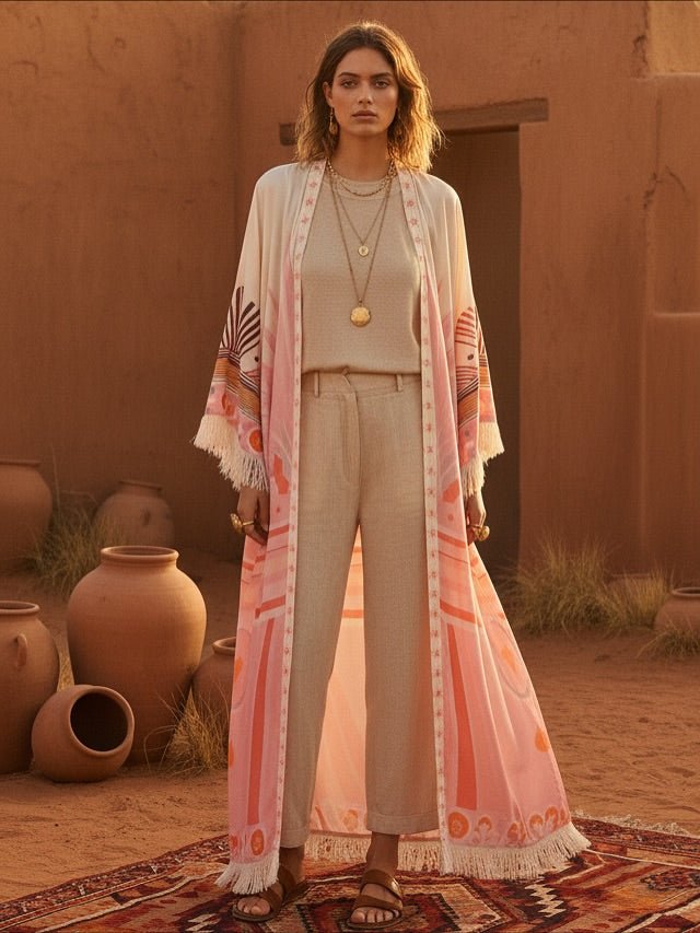 NF - K25 - PINK ABAYA - NOUF FETAIHI - MIRA Y MANO