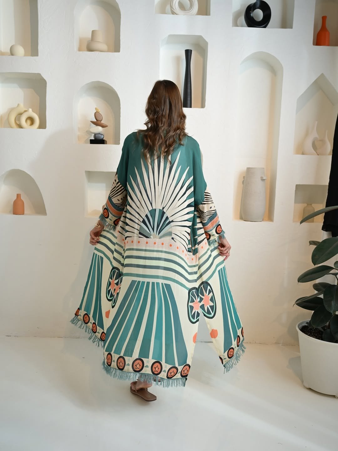 NF - K25 - WB GREEN KIMONO - NOUF FETAIHI - MIRA Y MANO