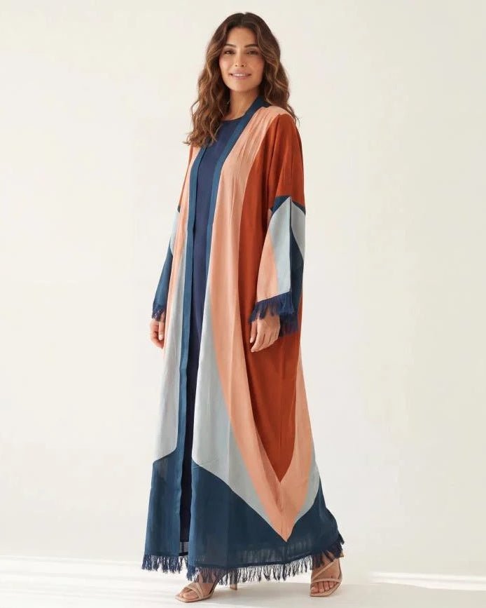 Sarab Blue – Printed Viscose Kimono - NOUF FETAIHI - MIRA Y MANO
