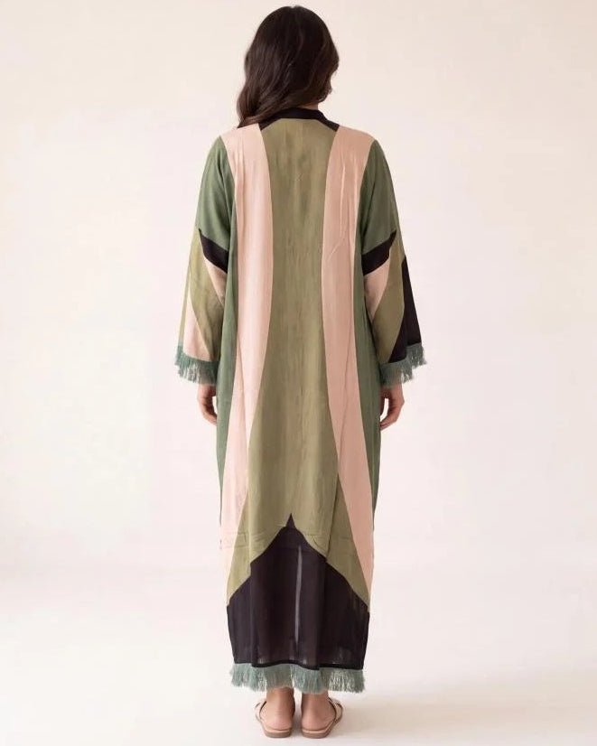 Sarab Green – Printed Viscose Kimono - NOUF FETAIHI - MIRA Y MANO