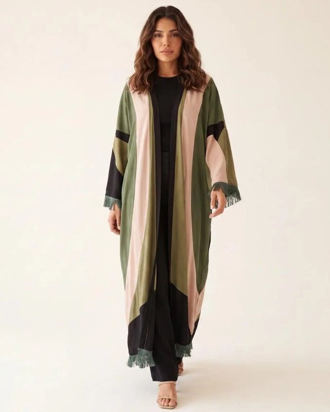 Sarab Green – Printed Viscose Kimono - NOUF FETAIHI - MIRA Y MANO