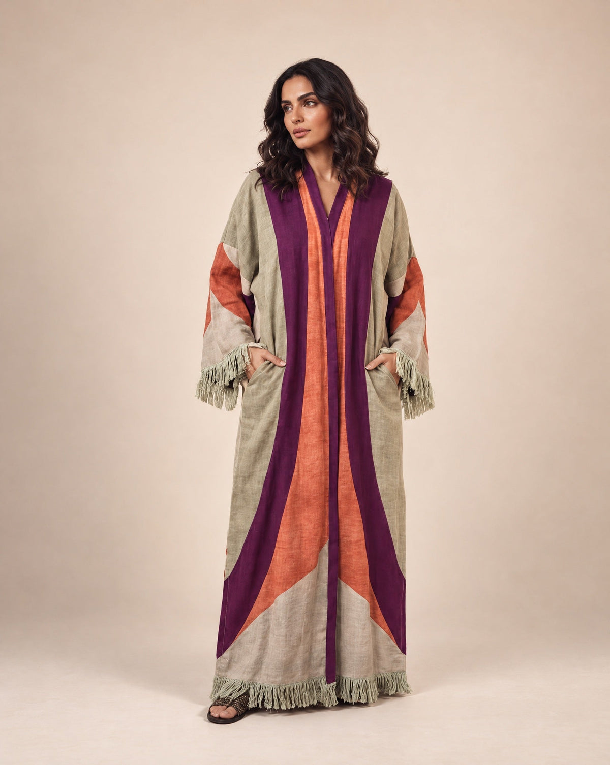 Sarab Mauve – Printed Viscose Kimono - NOUF FETAIHI - MIRA Y MANO