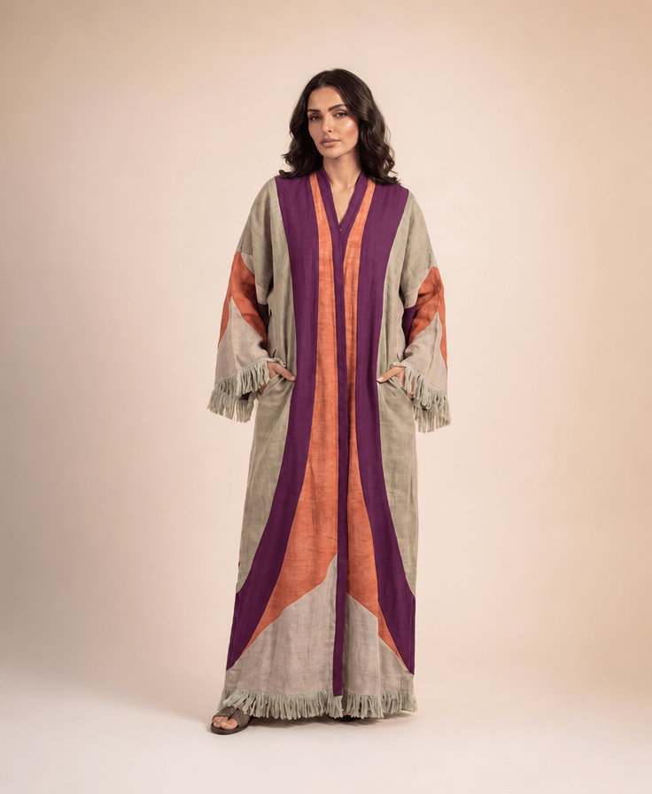 SARAB MAUVE - Printed Viscose Kimono - NOUF FETAIHI - MIRA Y MANO