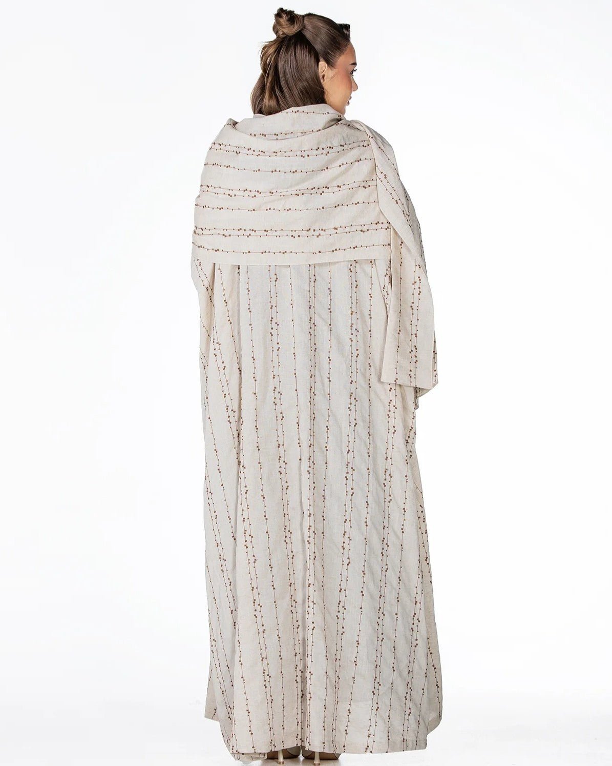 Almond Lux – Beige Linen Abaya - ORANGE BLOSSOM - MIRA Y MANO