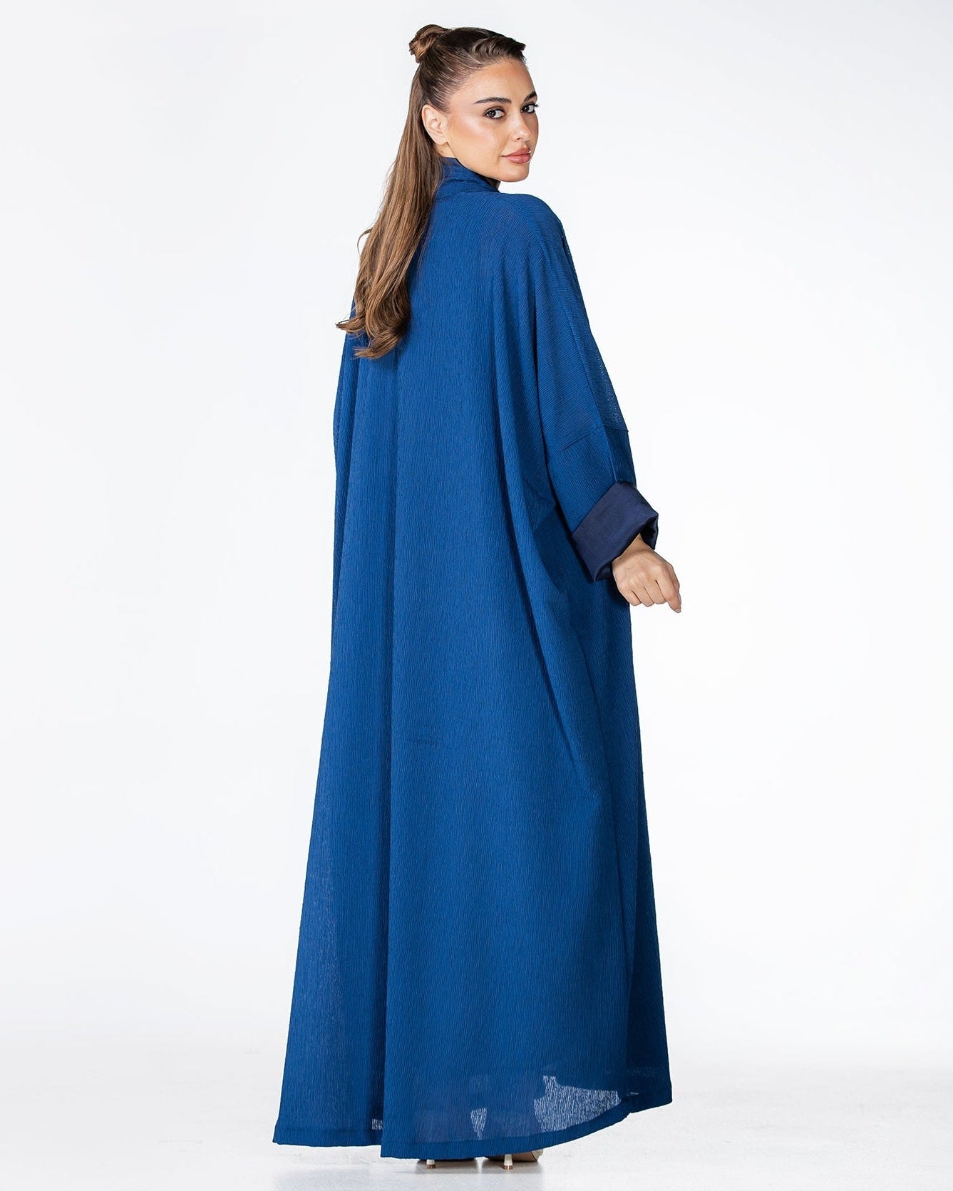 CHERRY-RB – Royal Blue Crepe Abaya - ORANGE BLOSSOM - MIRA Y MANO