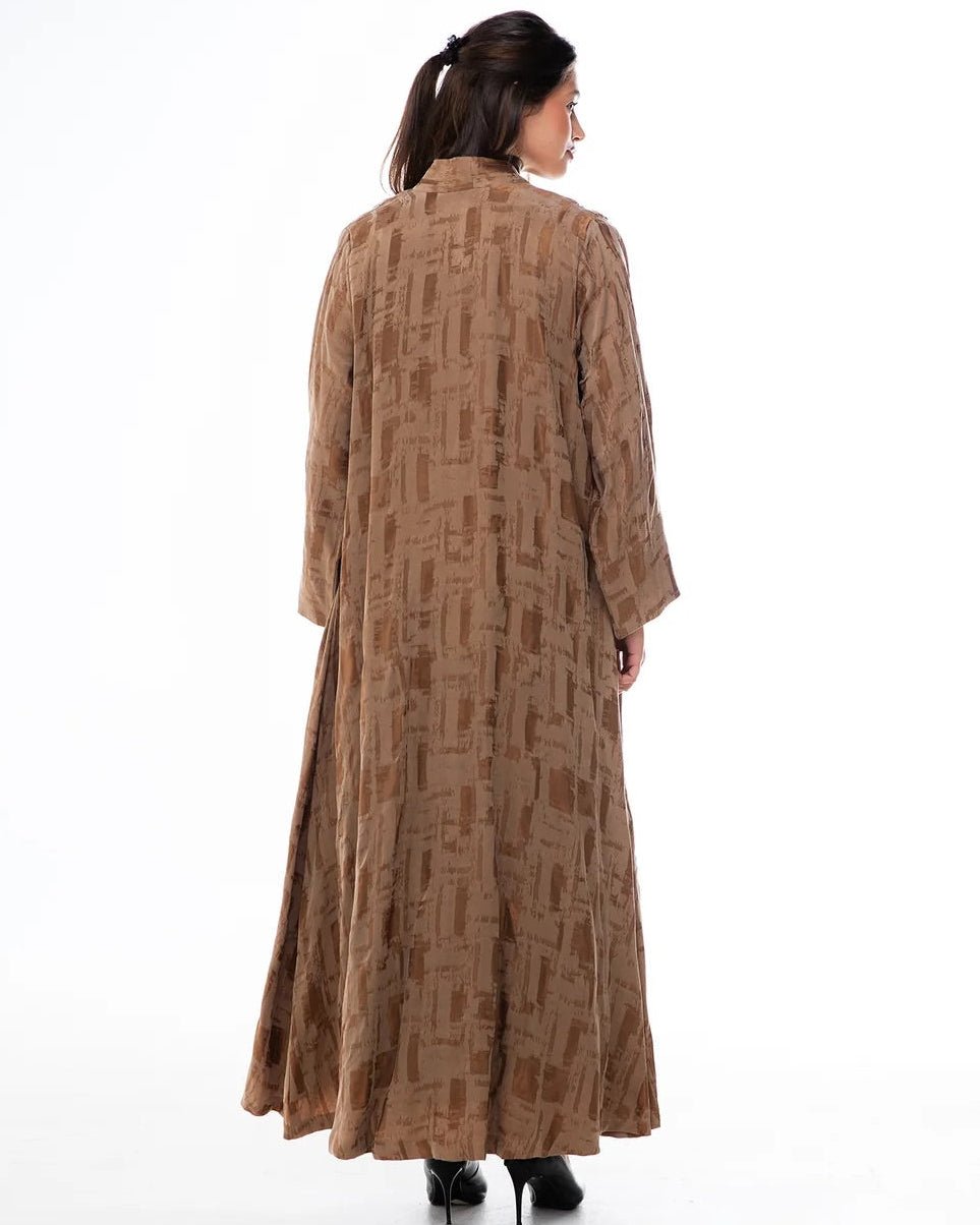 CLARA LUX-BE - Beige Washed Silk Abaya - ORANGE BLOSSOM - MIRA Y MANO