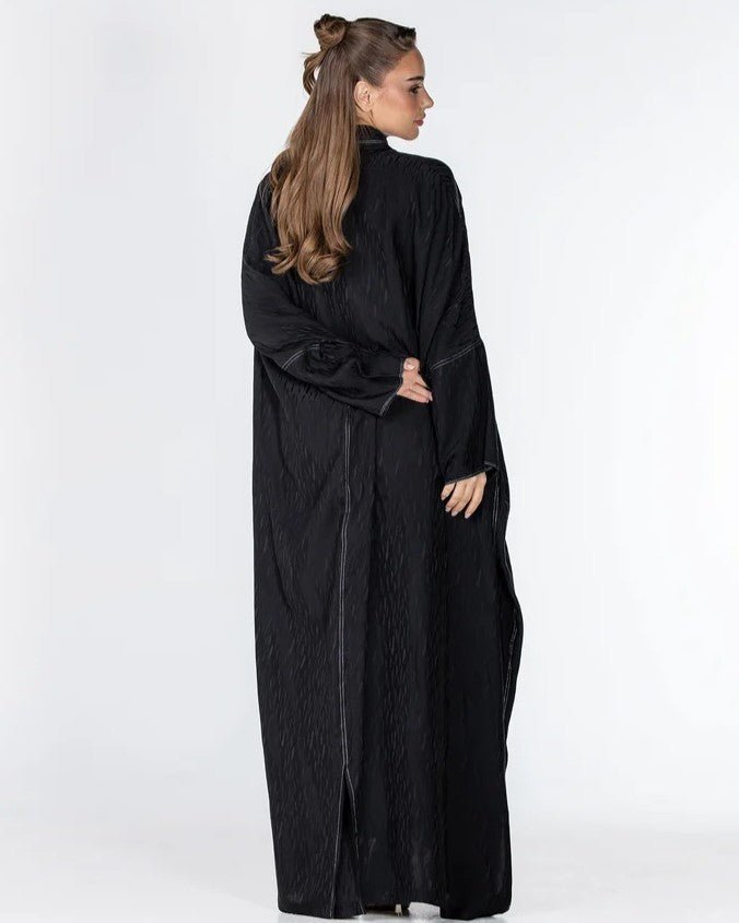Copper 2.0 – Black Viscose Linen Abaya - ORANGE BLOSSOM - MIRA Y MANO