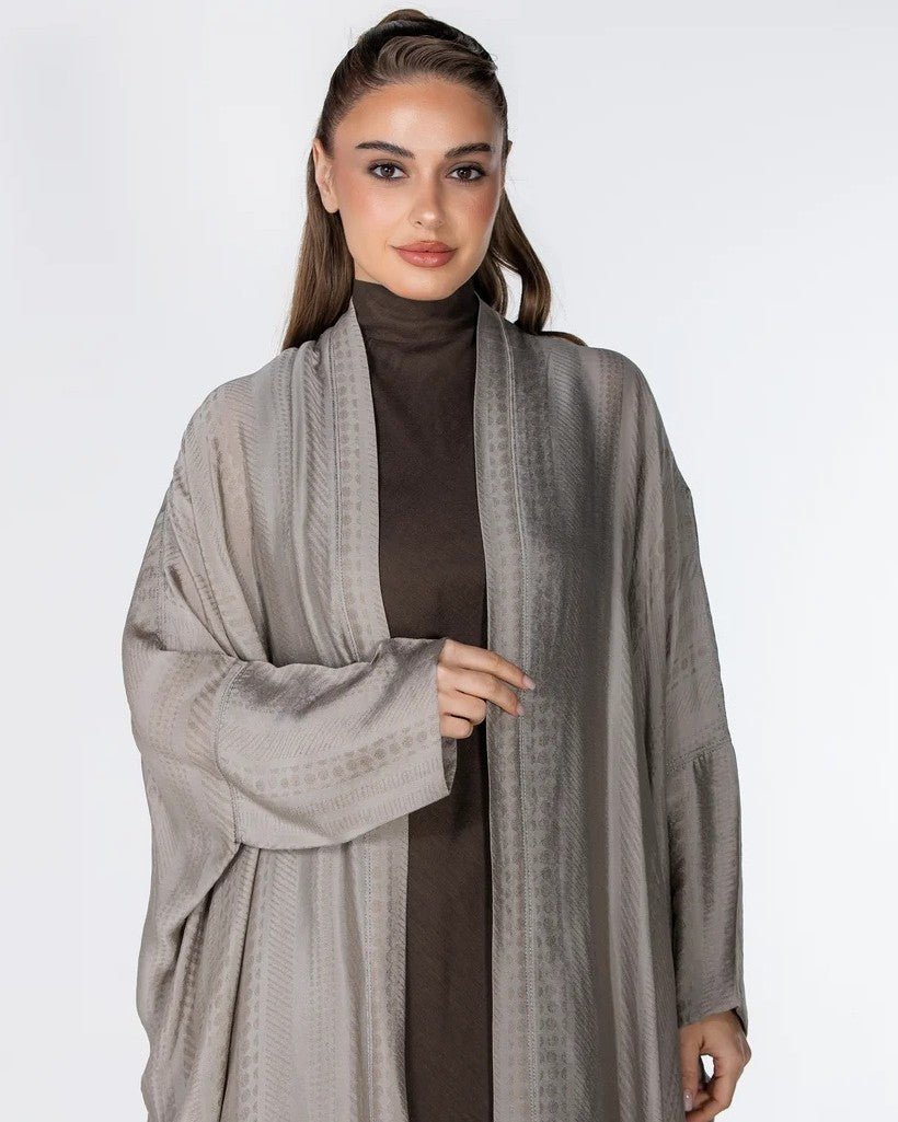 Copper 2.0 – Silver Viscose Linen Abaya - ORANGE BLOSSOM - MIRA Y MANO