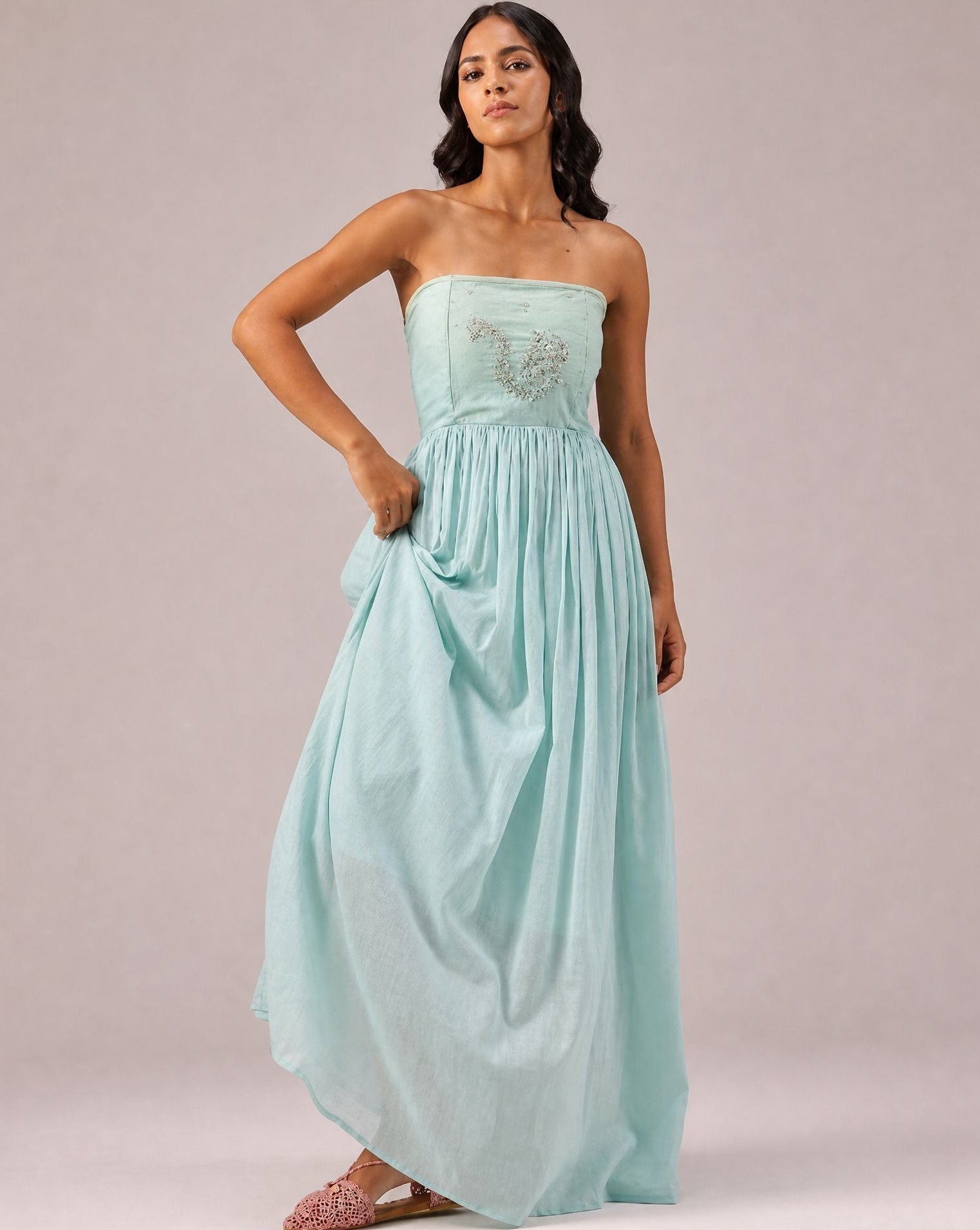 FLORA GREEN DRESS - OUR DVE - MIRA Y MANO