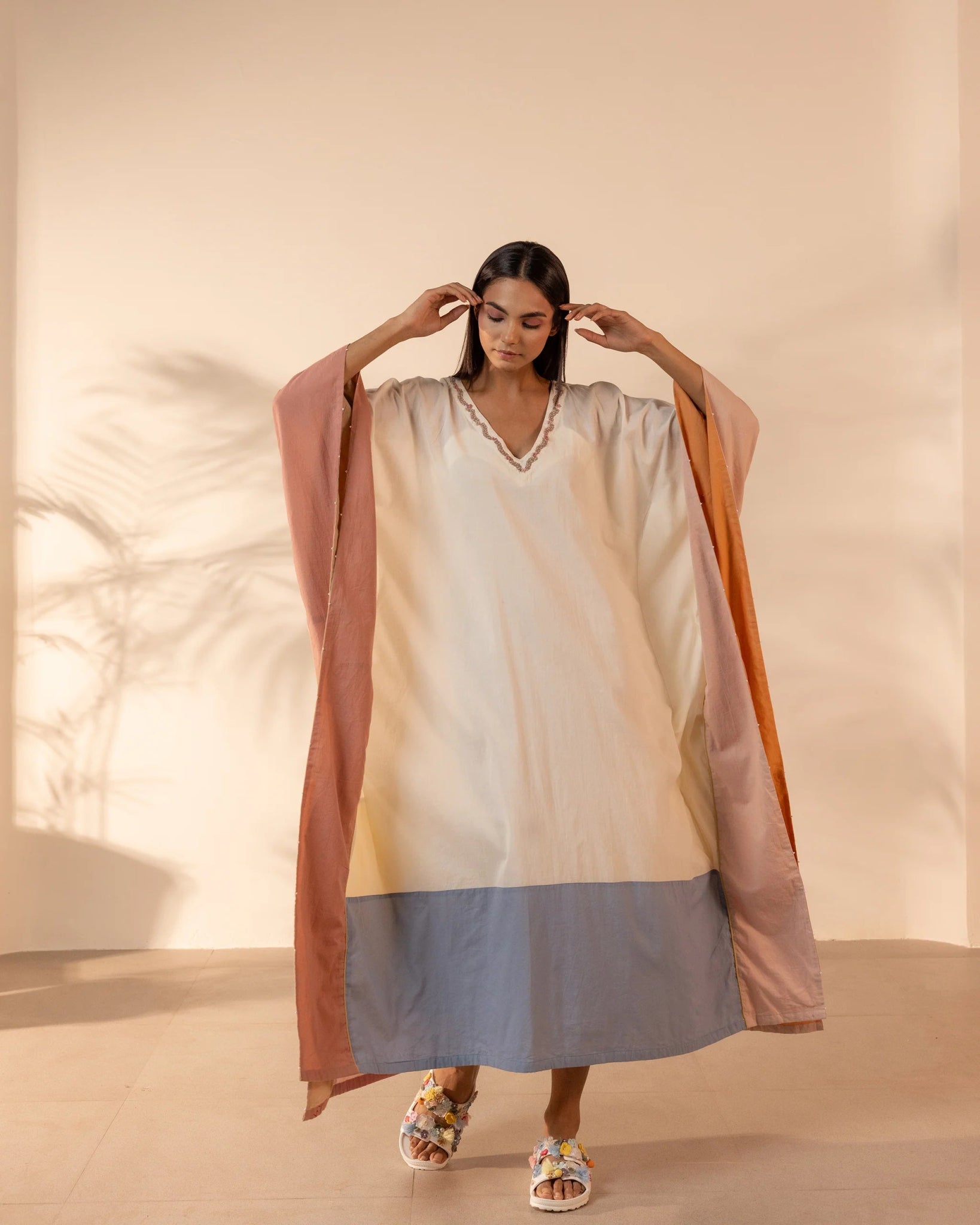 ORANGE PEEL BEIGE KAFTAN - OUR DVE - MIRA Y MANO