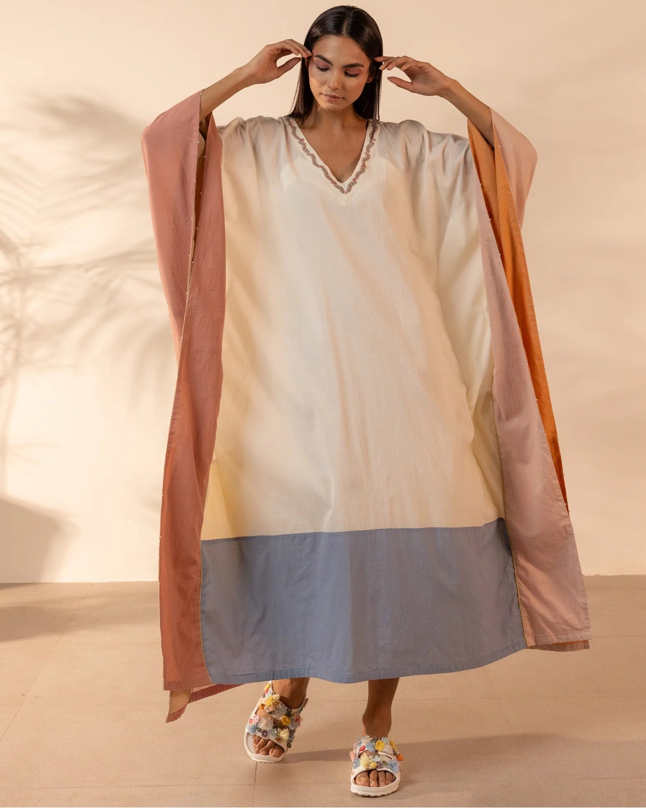 ORANGE PEEL BEIGE KAFTAN - OUR DVE - MIRA Y MANO