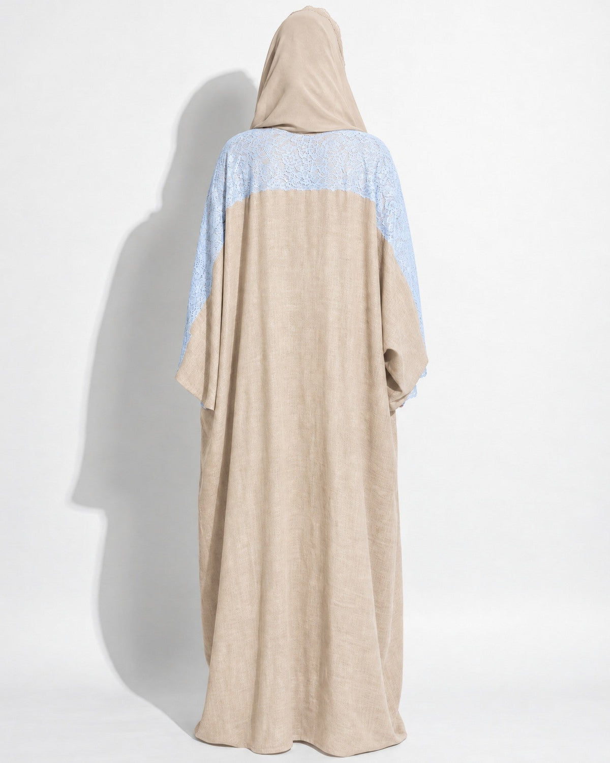 340132 – Beige Linen Abaya - PEARL COLLECTION - MIRA Y MANO