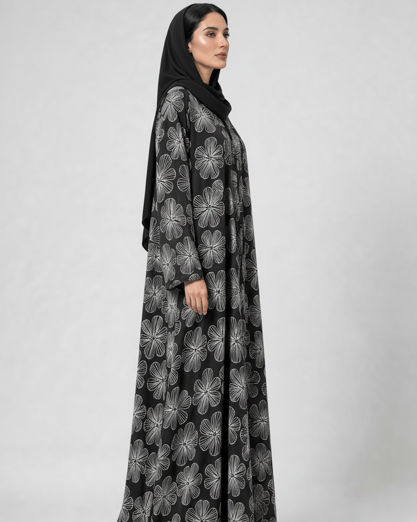 MQE9-BK ABAYA - QATARIA ABAYA - MIRA Y MANO