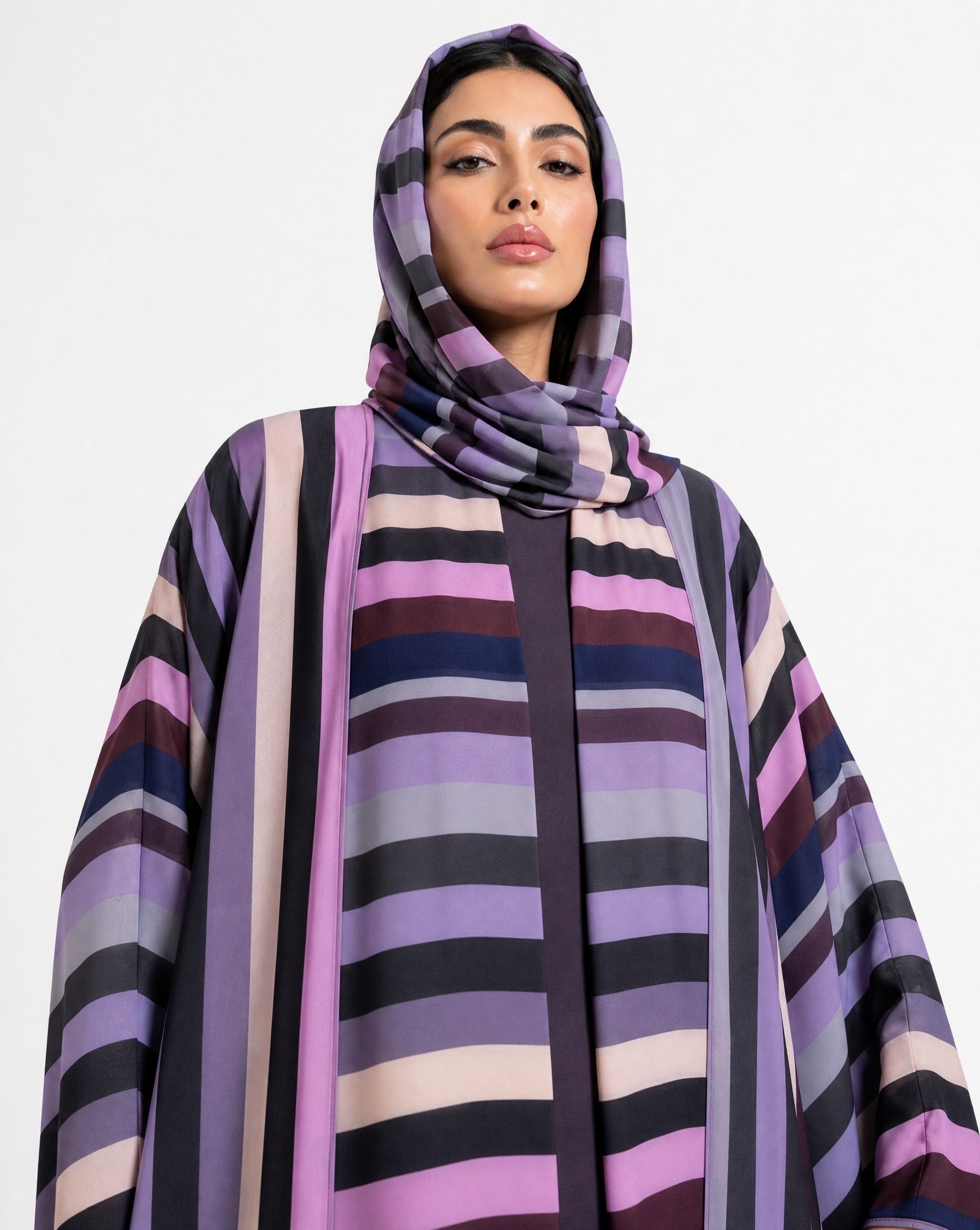 QM2605 – Purple Chiffon Abaya - QATARIA ABAYA - MIRA Y MANO