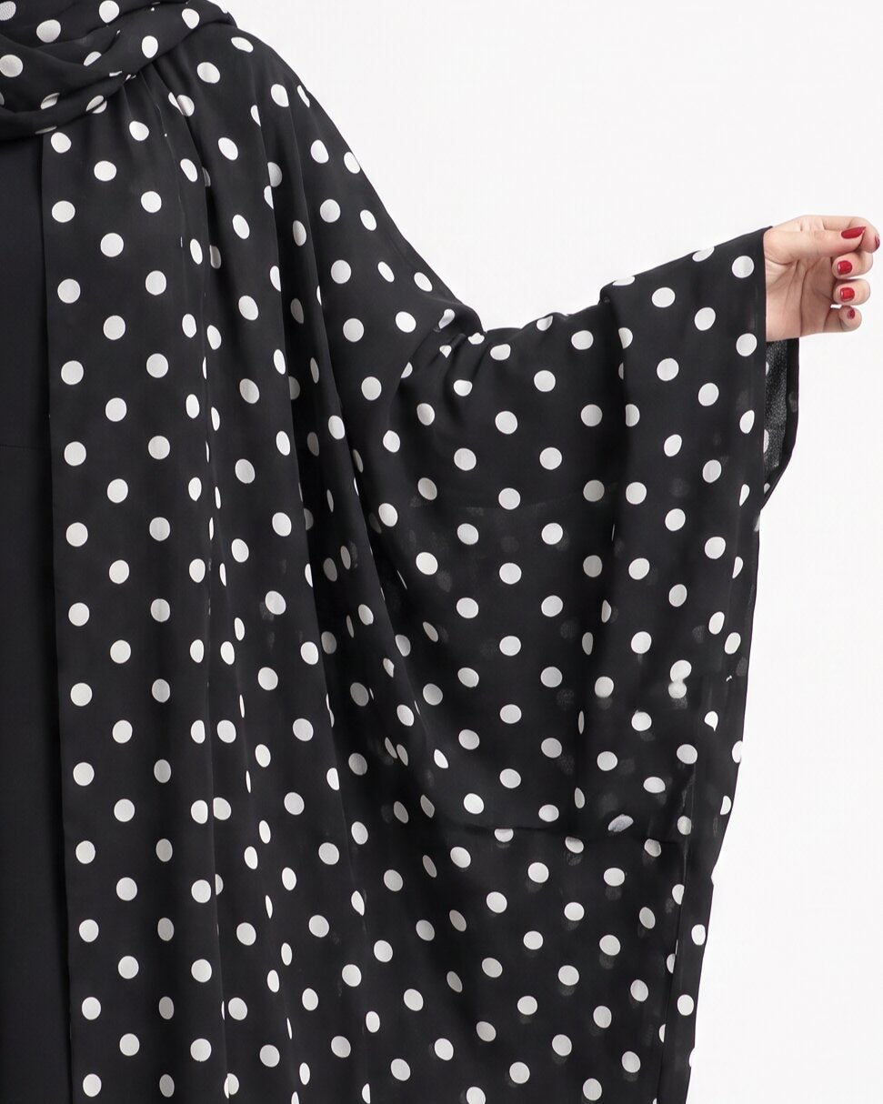 RB 0115 – Black Crepe Abaya - RASHA BILAL - MIRA Y MANO