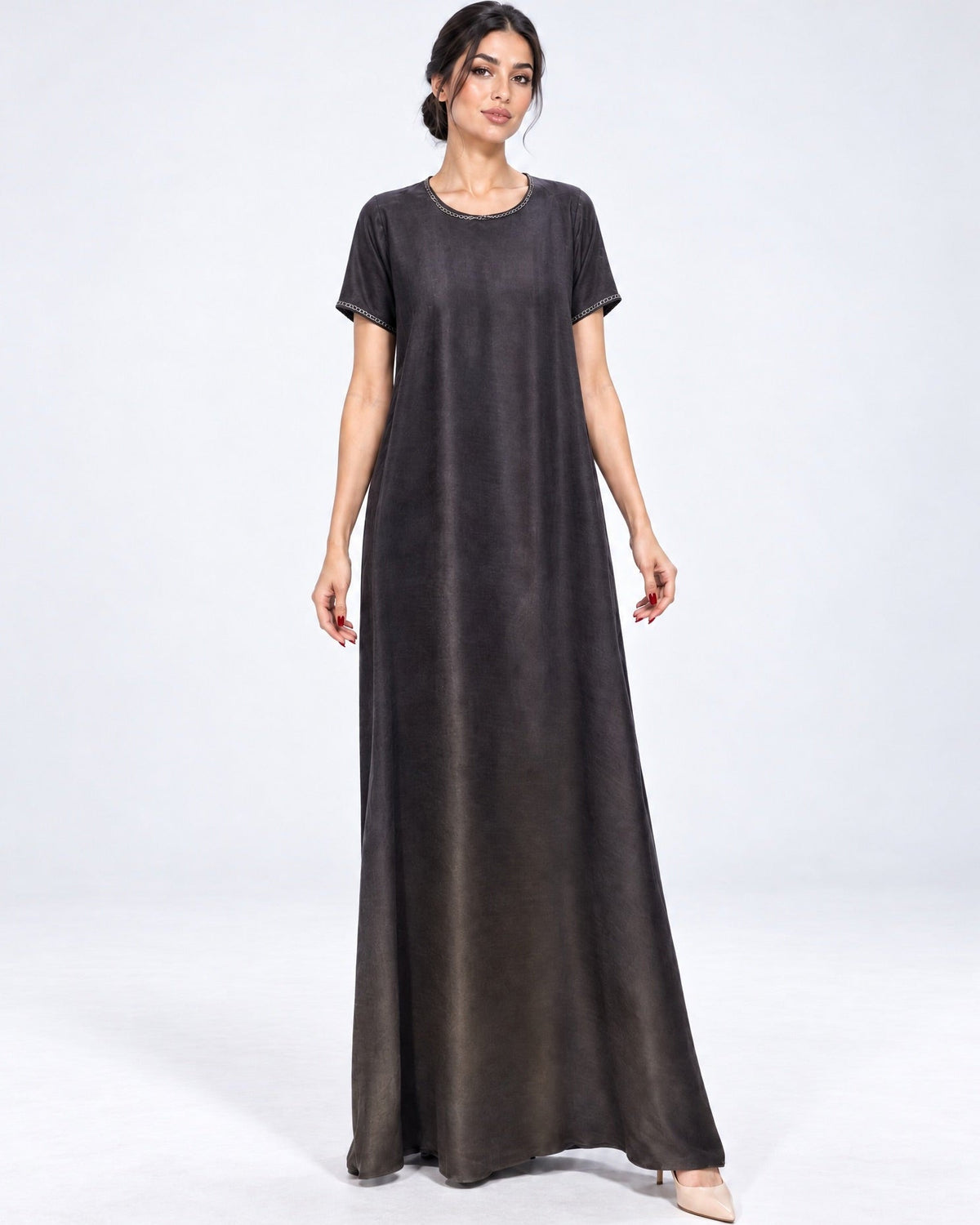 FW25R199-PR1 – فستان من الحرير المغسول بالبنفسجي – MIRA Y MANO
