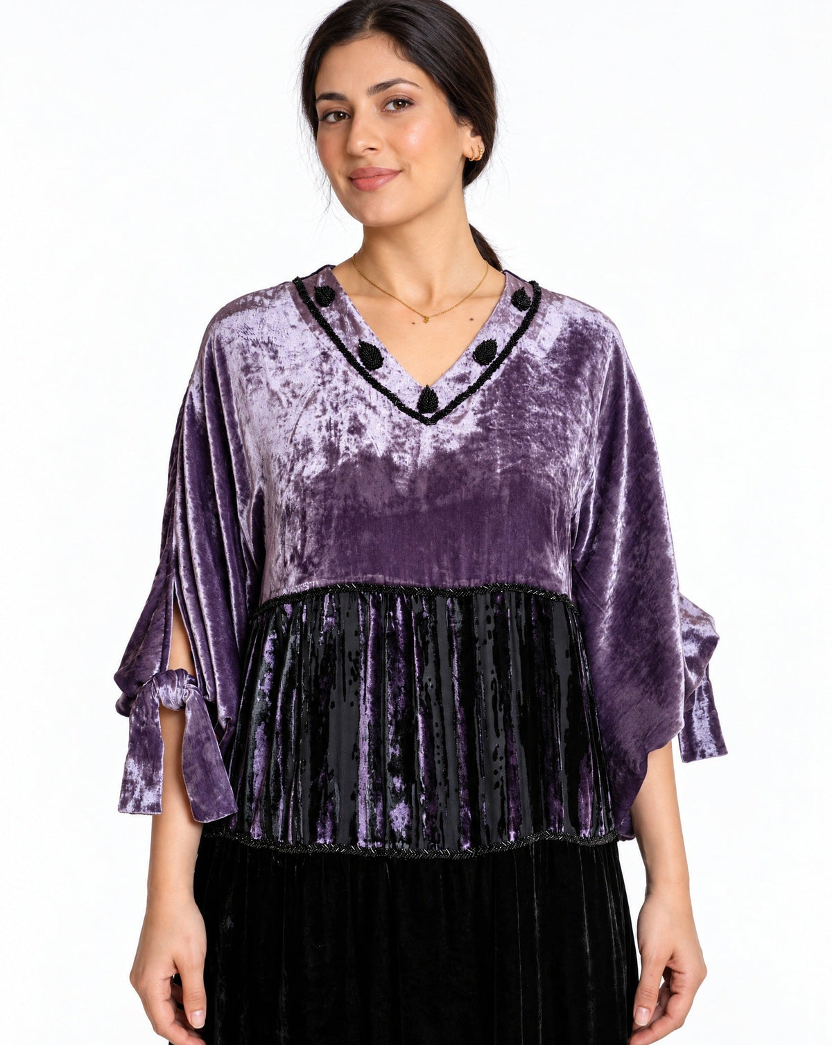 FW26R008-PR KAFTAN - RIBBON - MIRA Y MANO
