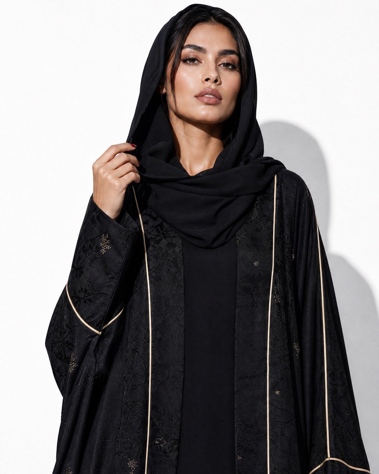 SS25R012-BK – Abaya - RIBBON - MIRA Y MANO