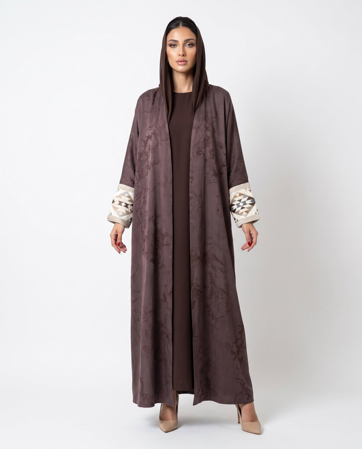 SS26R015-BR ABAYA - RIBBON - MIRA Y MANO