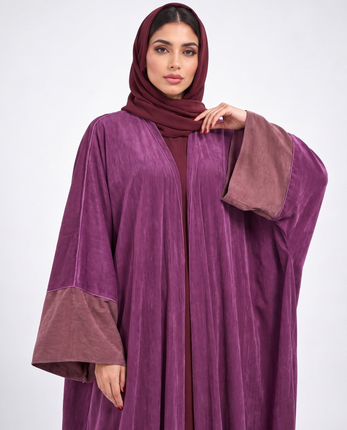 SISOAWS-PUR – Purple Washed Silk Abaya - SARA INTABI - MIRA Y MANO