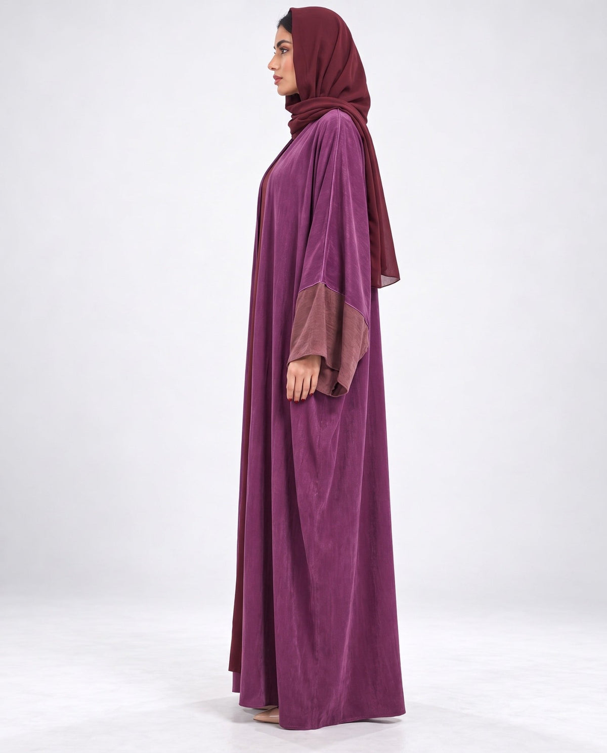 SISOAWS-PUR – Purple Washed Silk Abaya - SARA INTABI - MIRA Y MANO