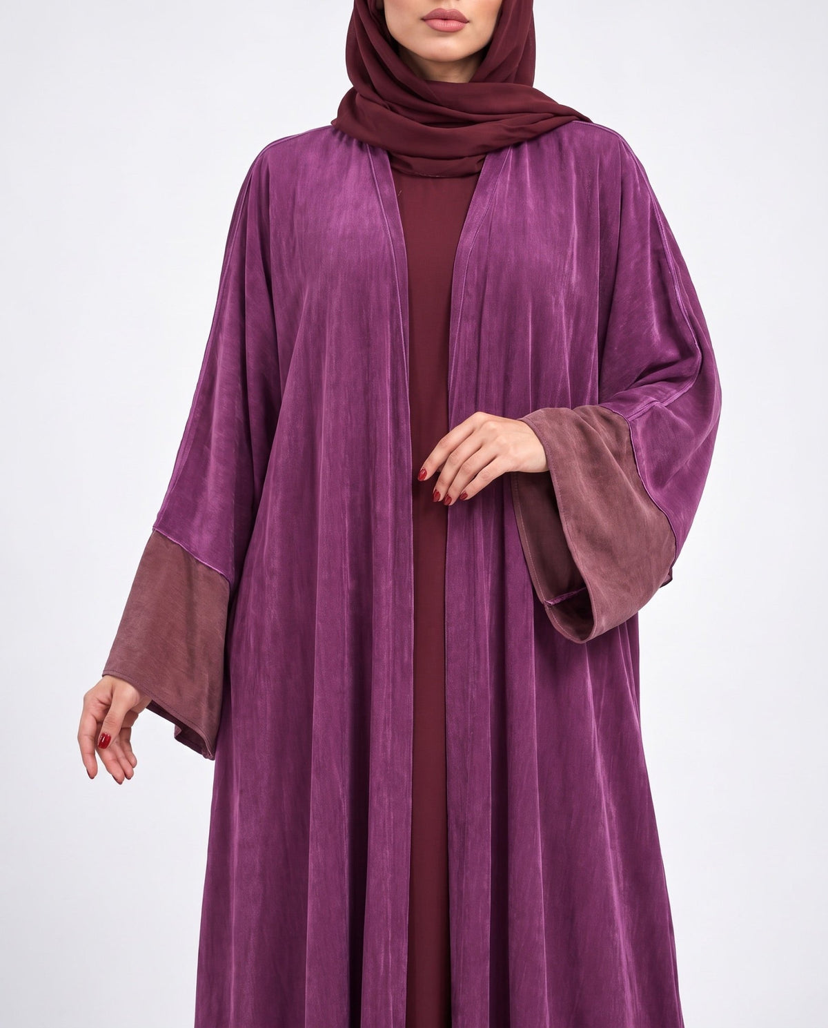 SISOAWS-PUR – Purple Washed Silk Abaya - SARA INTABI - MIRA Y MANO