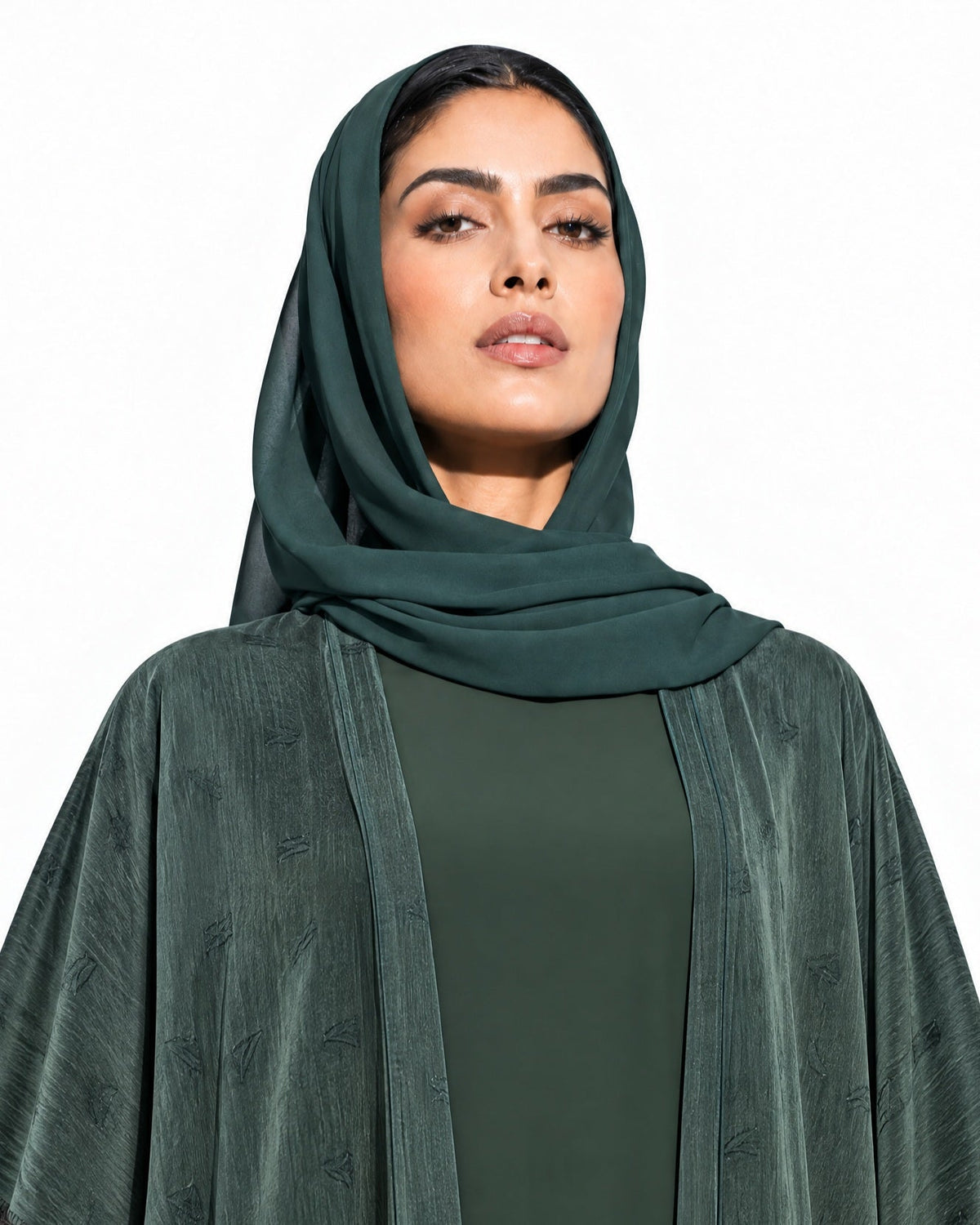 SISOWSLP12 – Teal Washed Silk Abaya - SARA INTABI - MIRA Y MANO