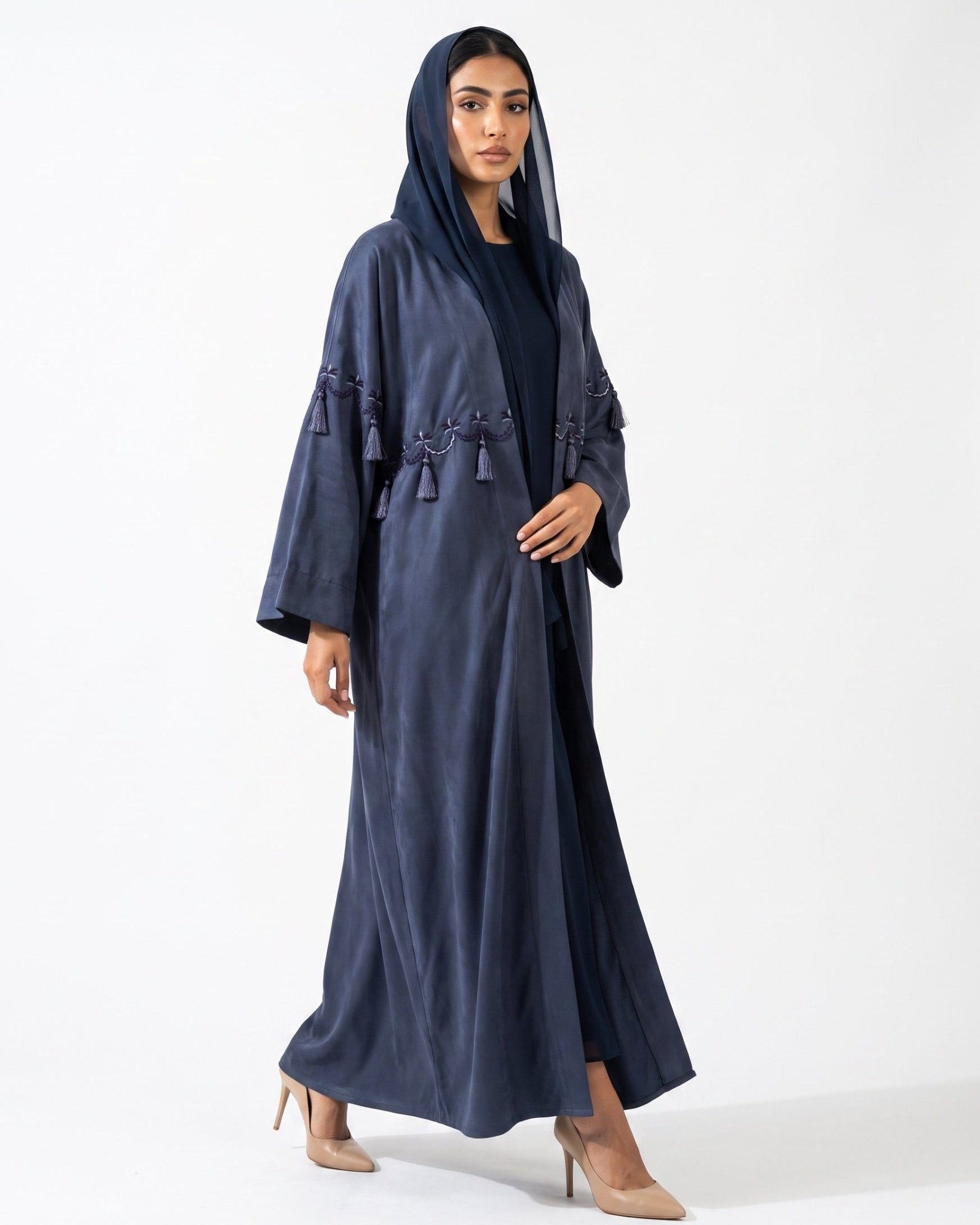 DB - Dark Blue Abaya - SASH - MIRA Y MANO