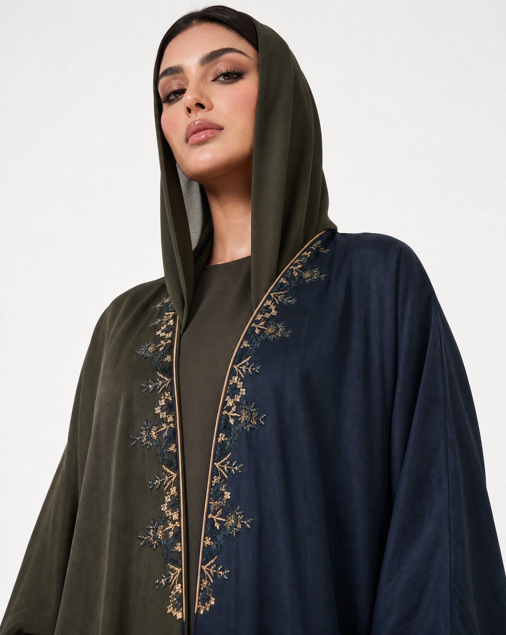 SO - Dark Blue Abaya - SASH - MIRA Y MANO