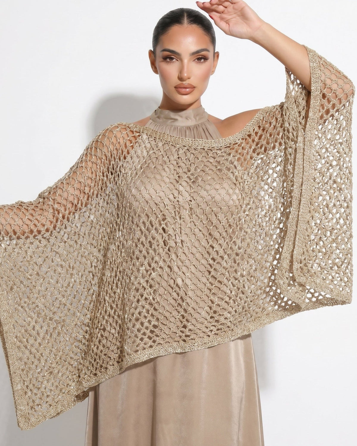 SS25 SLK 0010-GD – Gold Silk Dress – Product image 3
