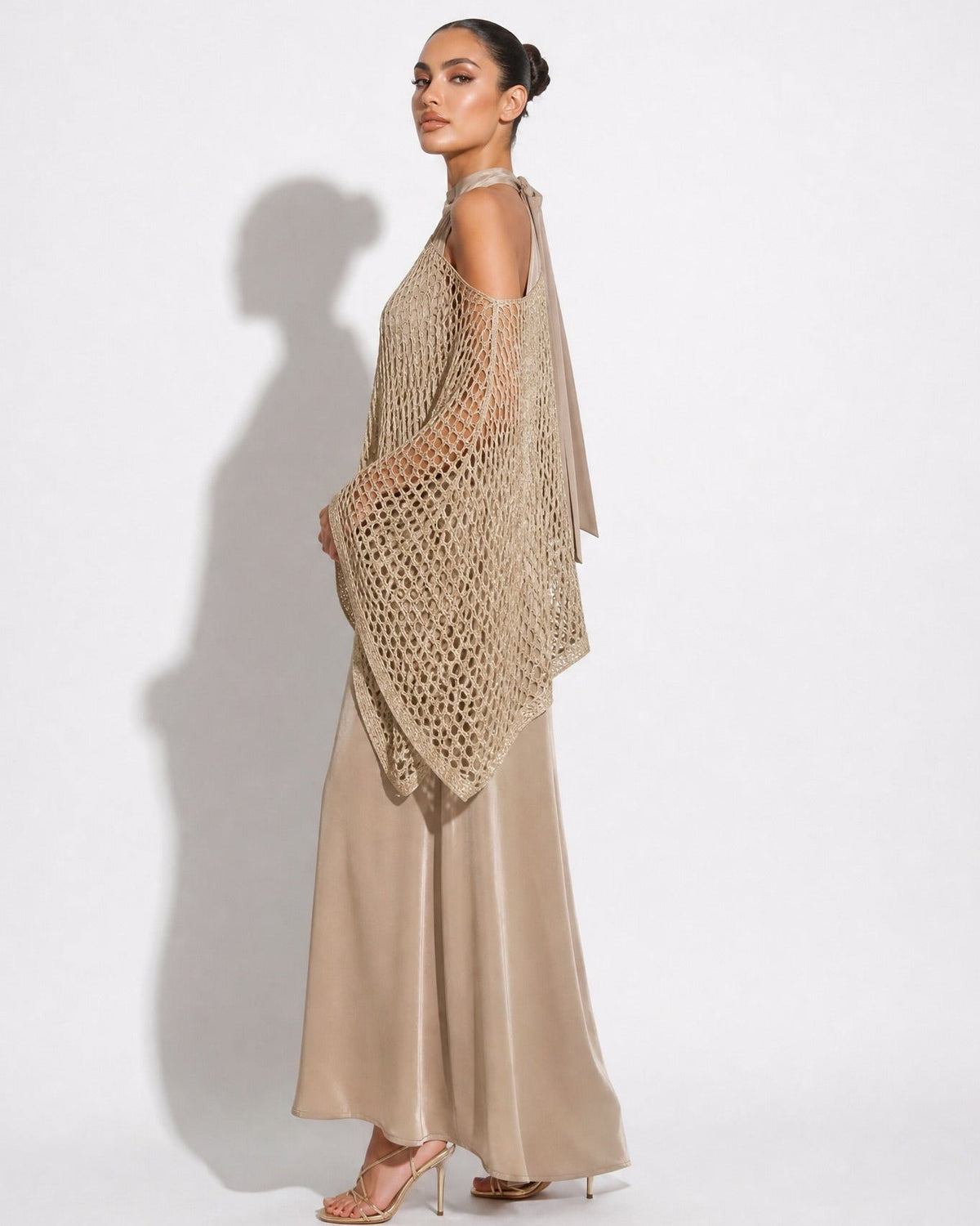 SS25 SLK 0010-GD – Gold Silk Dress – Product image 7