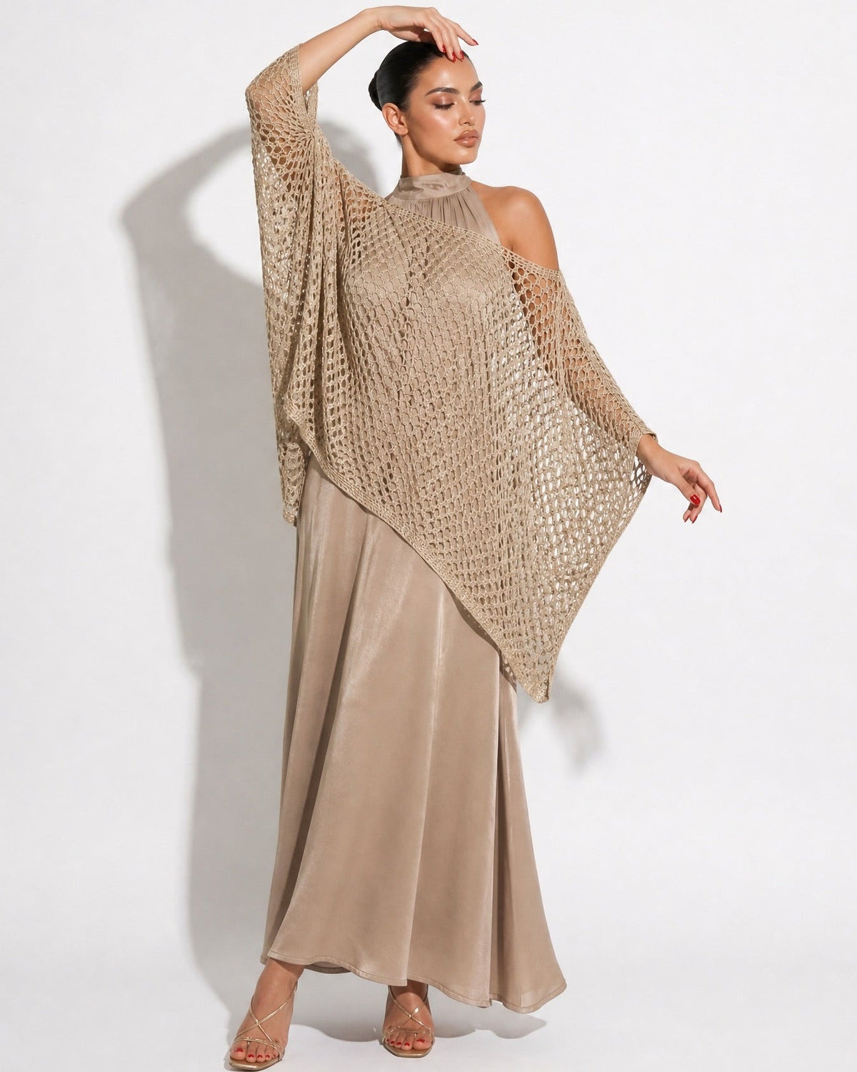 SS25 SLK 0010-GD – Gold Silk Dress – Product image 6