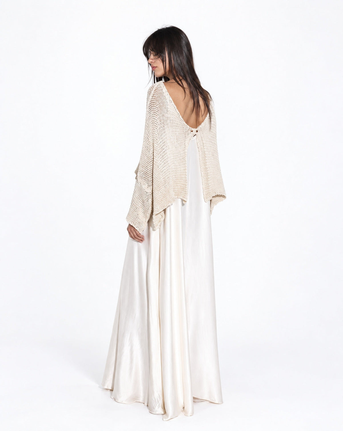 SS25 SLK 006 – Beige Silk Dress - SILKERA - MIRA Y MANO