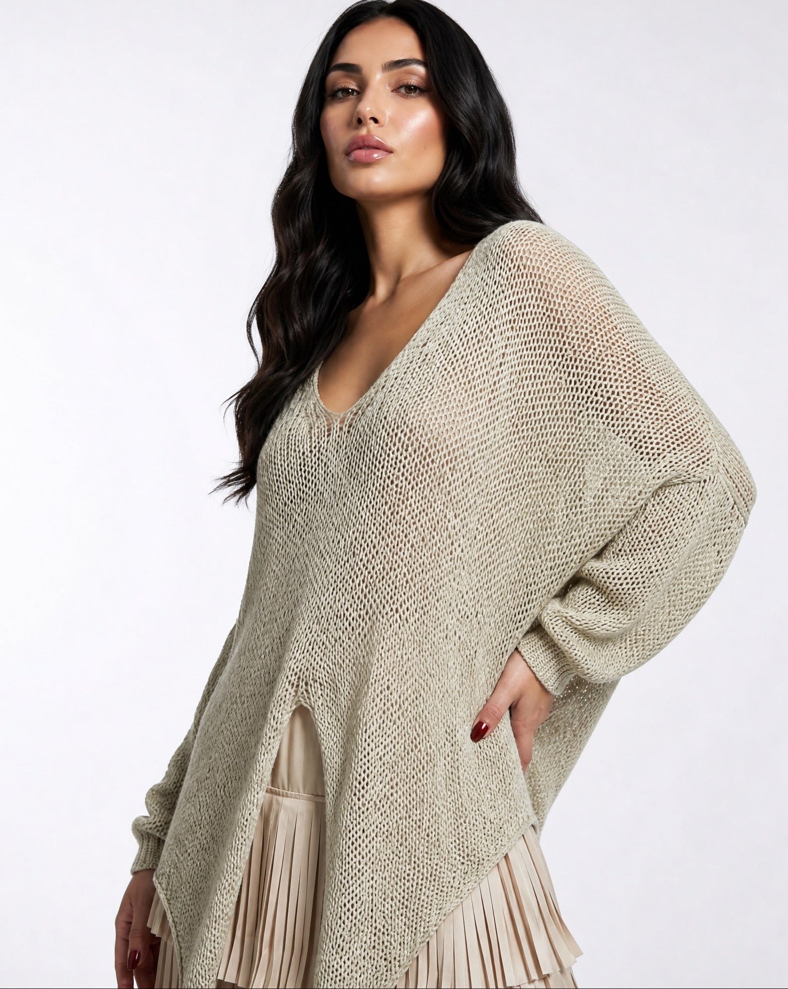 SS26 SLK 001 - BG TOP & SKIRT - SILKERA - MIRA Y MANO
