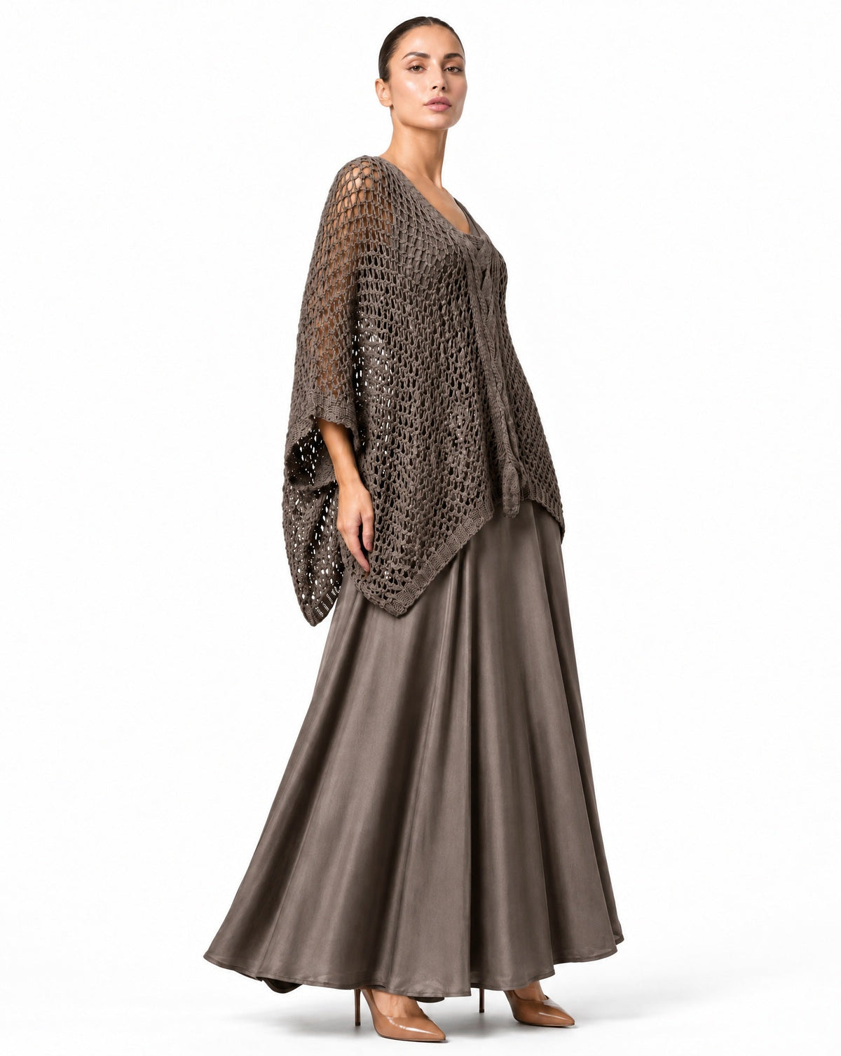 SS26 SLK 002-BR – Brown Cotton Dress - SILKERA - MIRA Y MANO