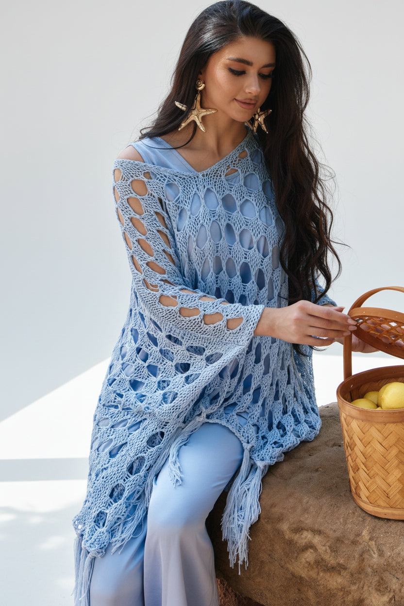 SS26 SLK 003 - BL TOP & PANT - SILKERA - MIRA Y MANO