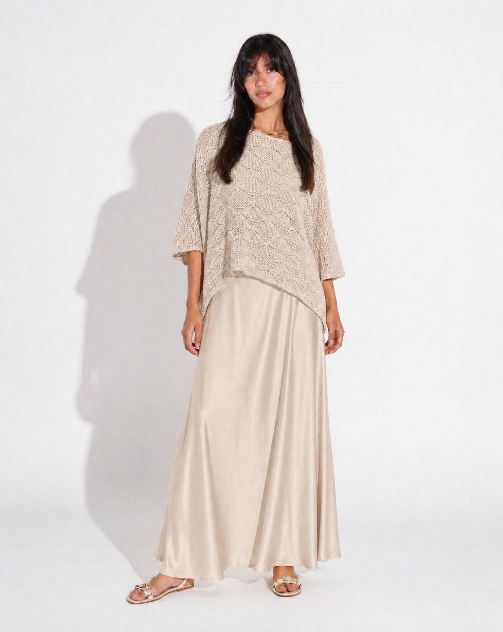 SS26 SLK 004-BG TOP & SKIRT - SILKERA - MIRA Y MANO