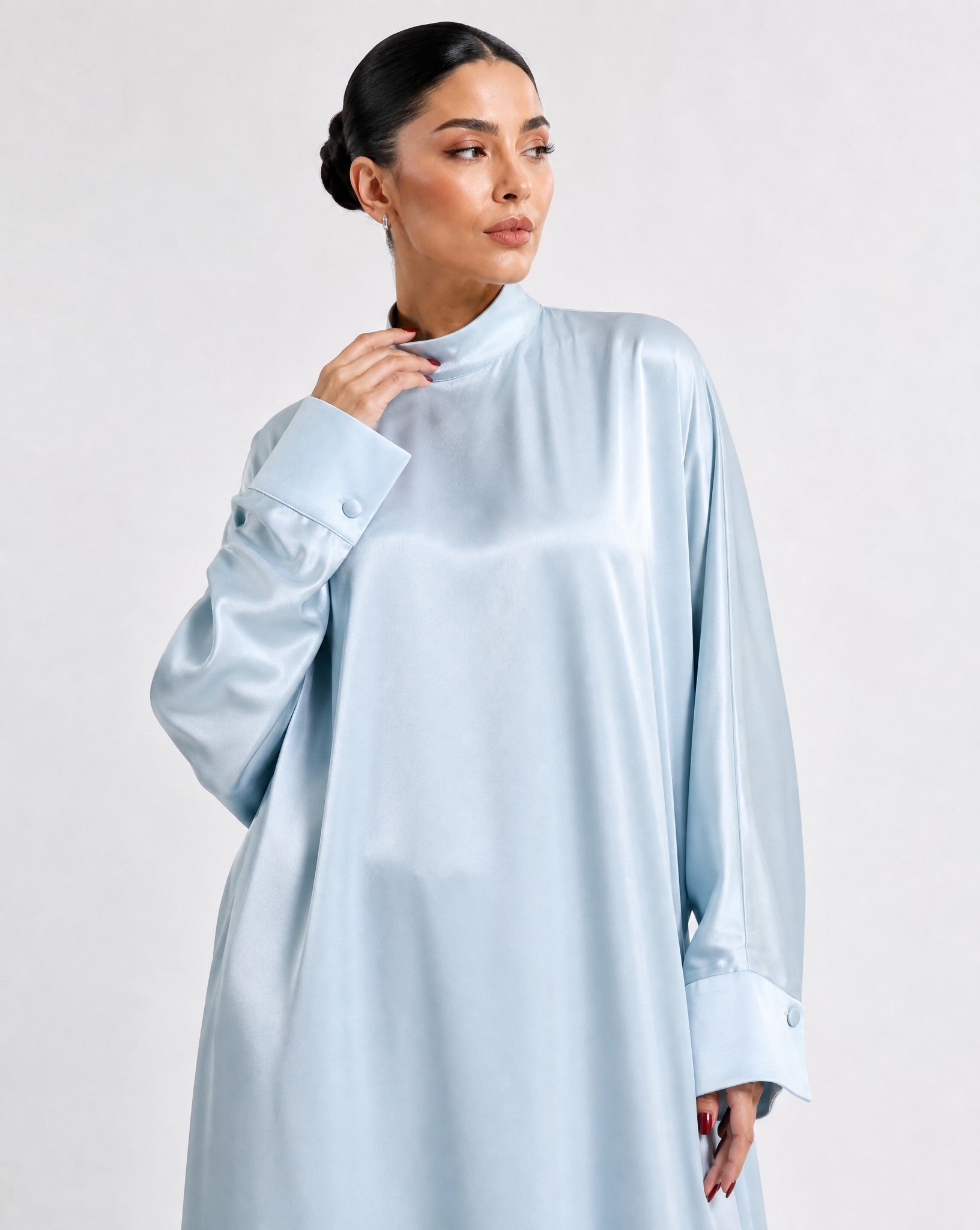 SS26 SLK 010-BL – Blue Silk Dress - SILKERA - MIRA Y MANO