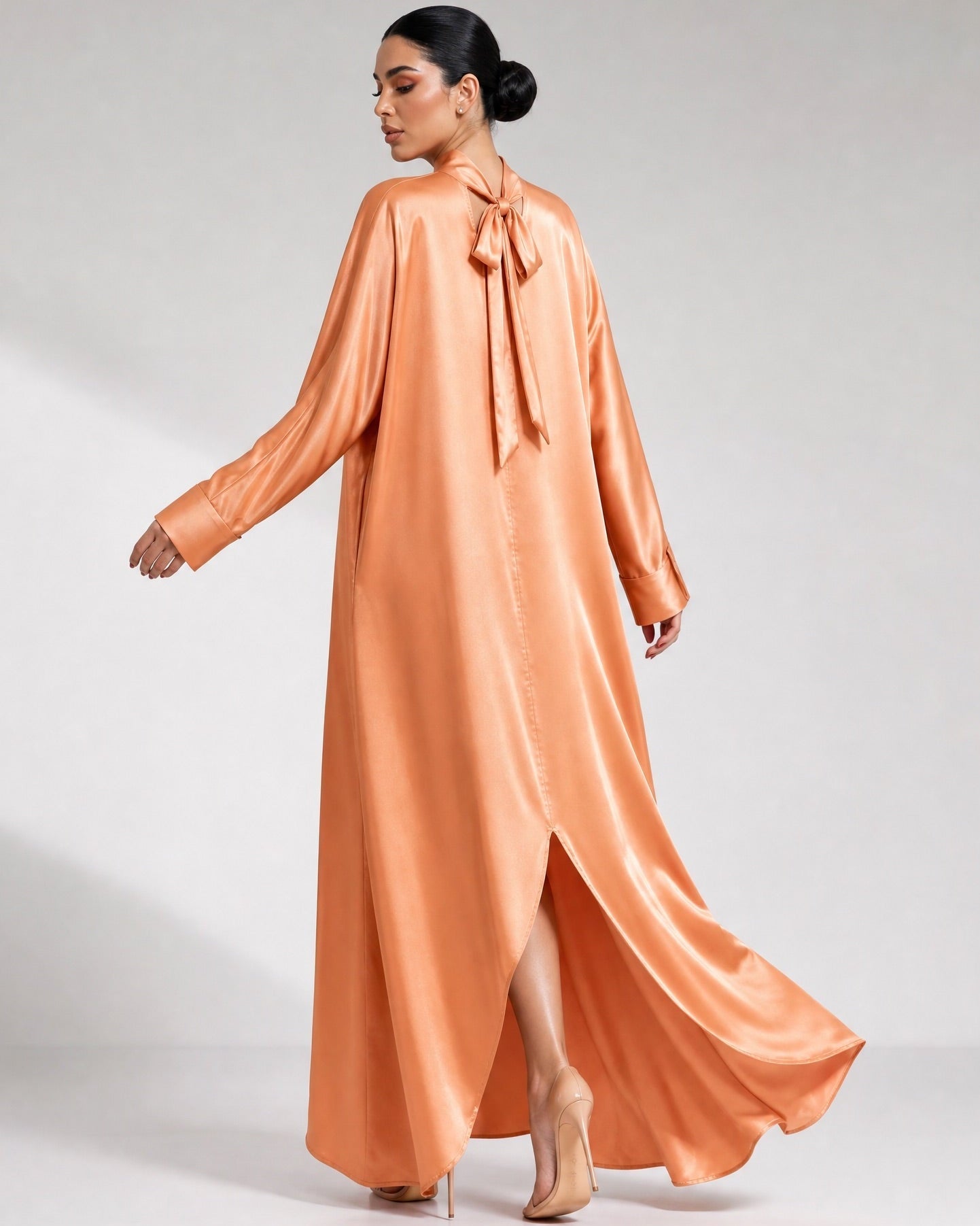 SS26 SLK 010-PC – Peach Puff Silk Dress - SILKERA - MIRA Y MANO