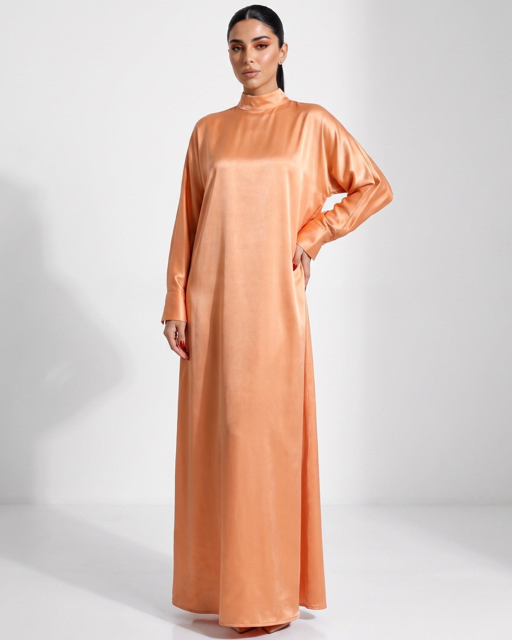 SS26 SLK 010-PC – Peach Puff Silk Dress - SILKERA - MIRA Y MANO